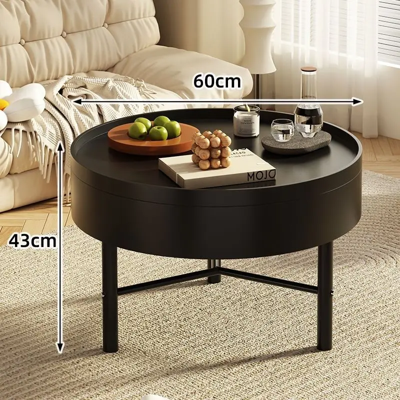 Nordic light luxury rotating table top small multi-functional combination with storage modern round table living room 60cm