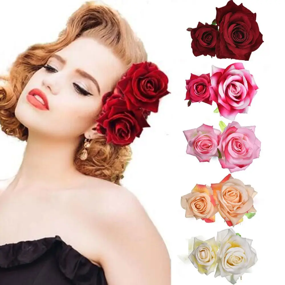 

1PCS Bridal Rose Hairpin Wedding Accessories Hair Clip for Bridesmaid Party Fashion Hairpin