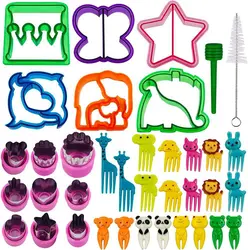 37Pcs Sandwich Cutters Set for Children Kids Food Cookie Bread Mold Maker With Fruit Vegetable Shapes Cutting Mould Baking Tools