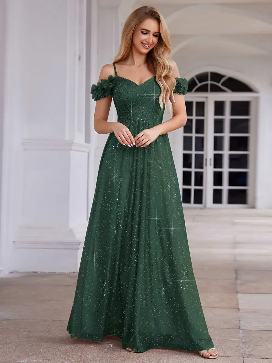 elegant-evening-dresses-sparkling-v-neck-floral-cold-shoulder-pleated-2025-ever-pretty-of-dark-green-bridesmaid-dress
