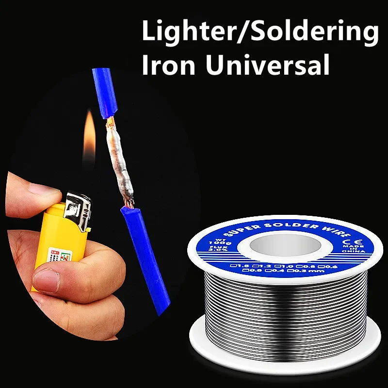 50/100g New Lighter Stainless Steel Solder Wire Copper-iron-nickel Battery Pole Piece Welding Universal Rosin Core Solder Wire