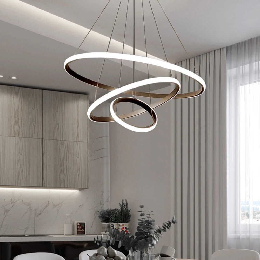 

Simple Modern LED Pendant Chandelier Adjustable Indoor Lighting High Brightness Decor Ornament for Dining Bar Living Room Shop