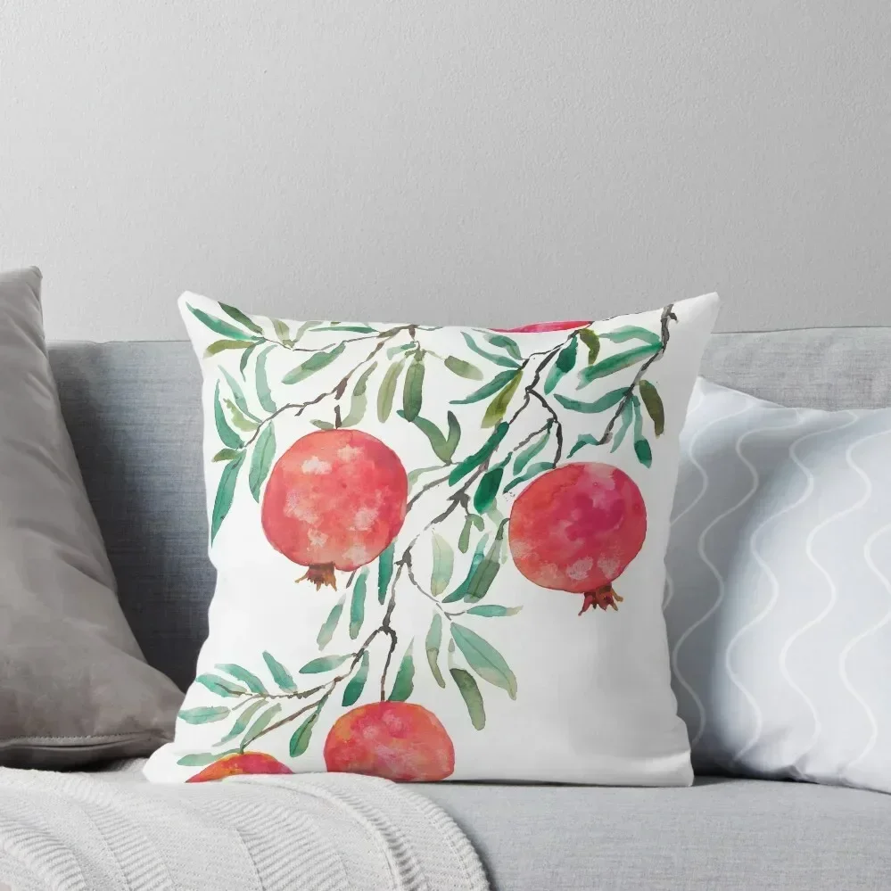 

red orange pomegranate watercolor Throw Pillow autumn decoration Sitting Cushion Cushion Cover For Sofa pillow
