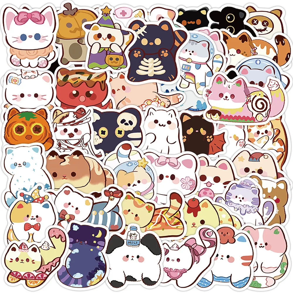 50PCS Cartoon Bean Augen Katze Graffiti Aufkleber Gitarre Notebook Gepäck Telefon Fall DIY Wasserdichte Aufkleber Spielzeug