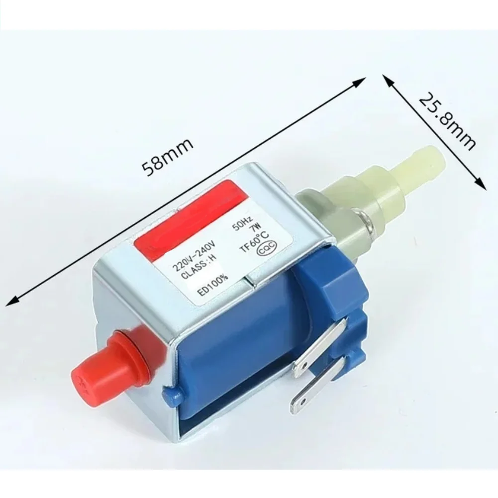 Coffee Machine Part Electromagnetic Pump Coffee Machine Blue 1 2bar Maximum Pressure Pump Cast Steel Construction 7W Power