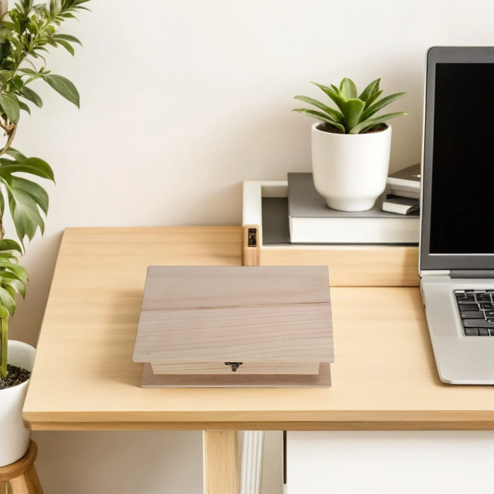 

Wooden Bible Storage Box 28X17.8X7Cm Book Shaped Desktop Organizer Hinged Lid Keep Safe Container For Cards Trinkets Home Office