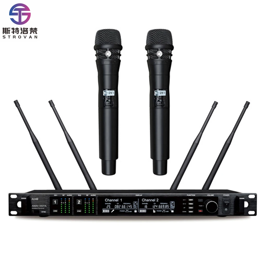 

2-Channel UHF Wireless Microphone and Accessories Professional BT Intelligent Type Studio Microphone