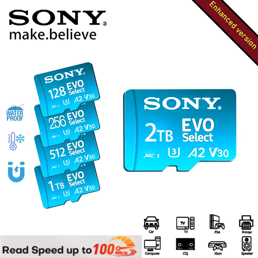 SONY Micro TF Sd-kaart mini SD-geheugenkaart 2TB 1TB 512GB 256GB U3 V30 4K Volledige Geheugen Flash Kaarten Voor Telefoon Computer Camera