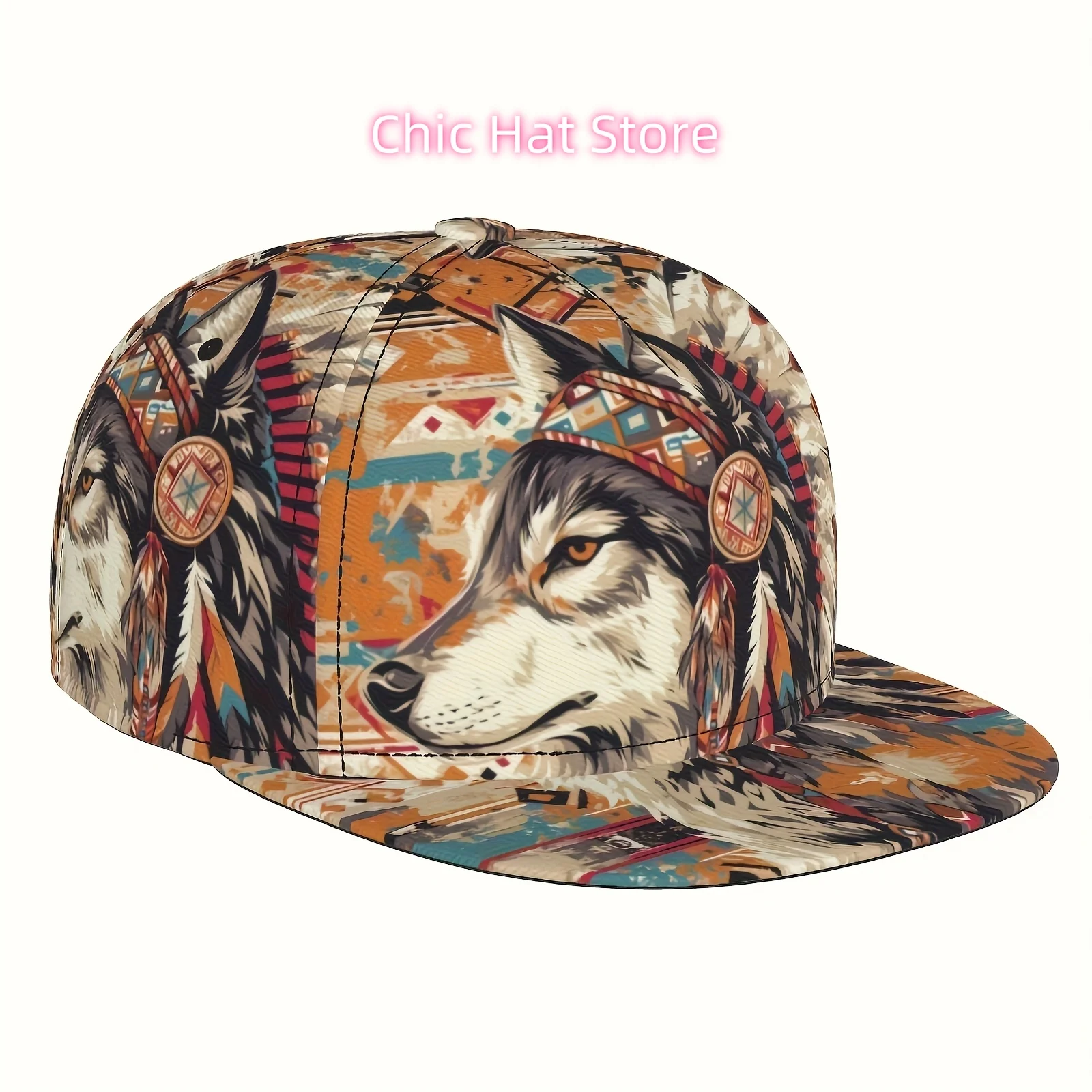 1pc Baseball Cap Featuring a Local American Wolf Design, Suitable for Both Men And Women. Ideal for Seasonal Running And Outdoor