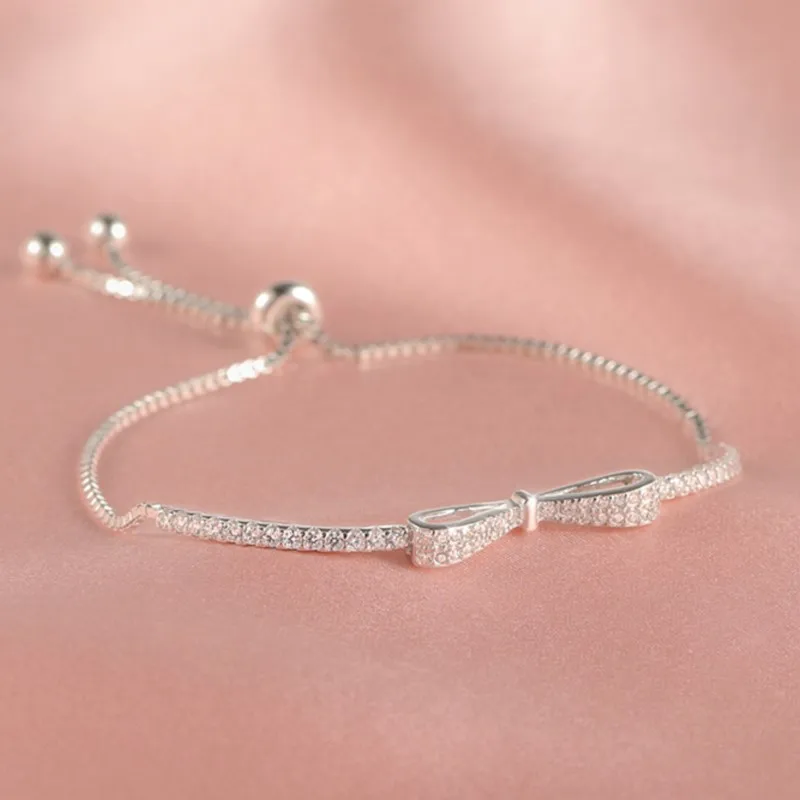 High Quality AAA Zircon Bow Bracelet for Women Fashion Y2K Style Chain Bracelet Party Jewelry Gifts