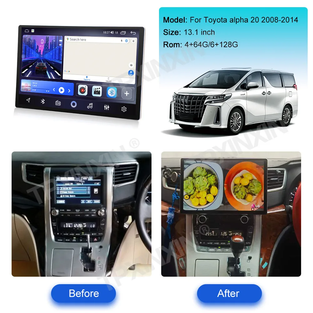 For TOYOTA Alphard 20 Series Vellfire 2008 -2014 Android Car Radio Multimedia Video Player Wireless Carplay Autoradio Stereo GPS