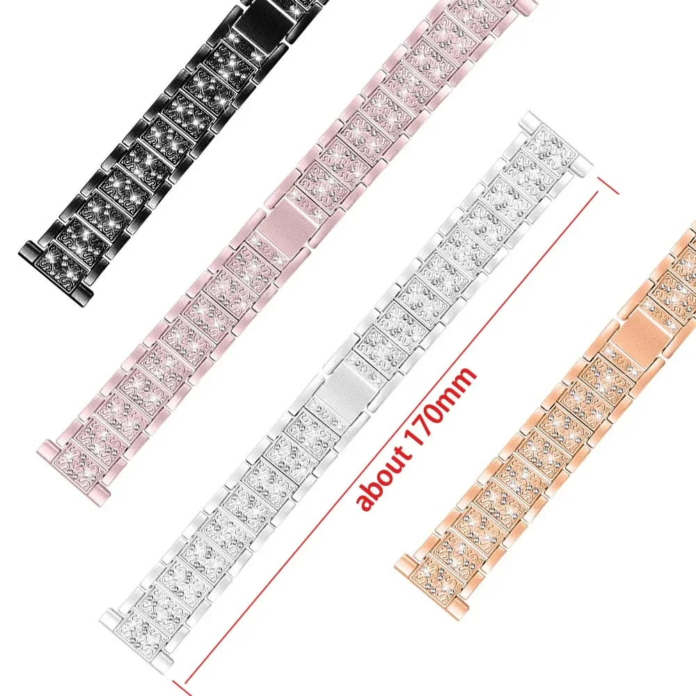 20mm 22mm Diamond Strap for Samsung Galaxy Watch4/5/6 Women metal Bracelet for Huawei watch 3 GT4 GT3 Stainless steel Watch Band