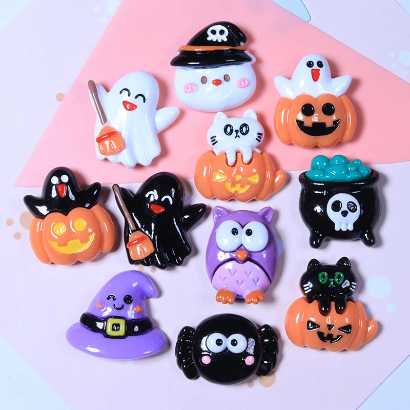 

Mini Cute Cartoon Halloween Collection Flat Back Resin Cabochons Scrapbooking DIY Jewelry Craft Decoration Accessorie