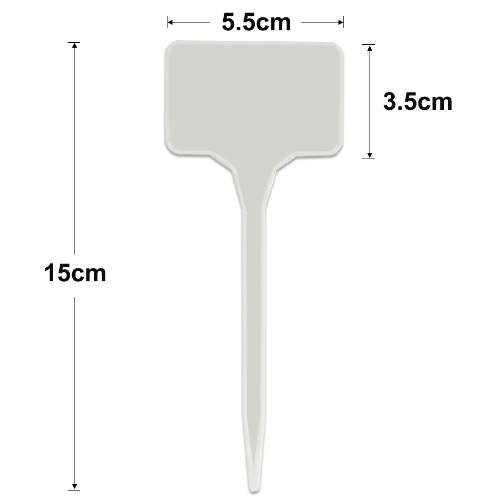 Tall White Tee Tags for Garden Plants Potted Waterproof Anti-UV T Labels Greenhouse Flower Vegetables Herb Markers Sign Stakes