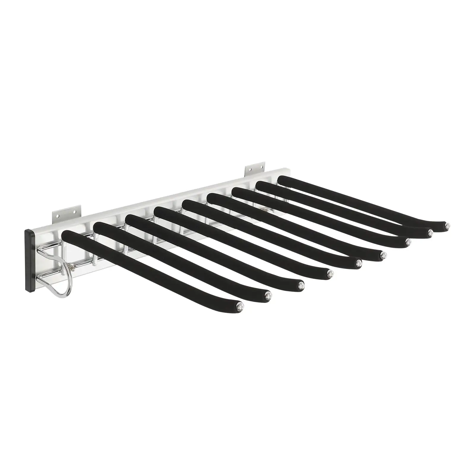 Closet Pull Out Trousers Rack 9 Arms Pull Out Pants Rack Pants Hanger, Side Mount