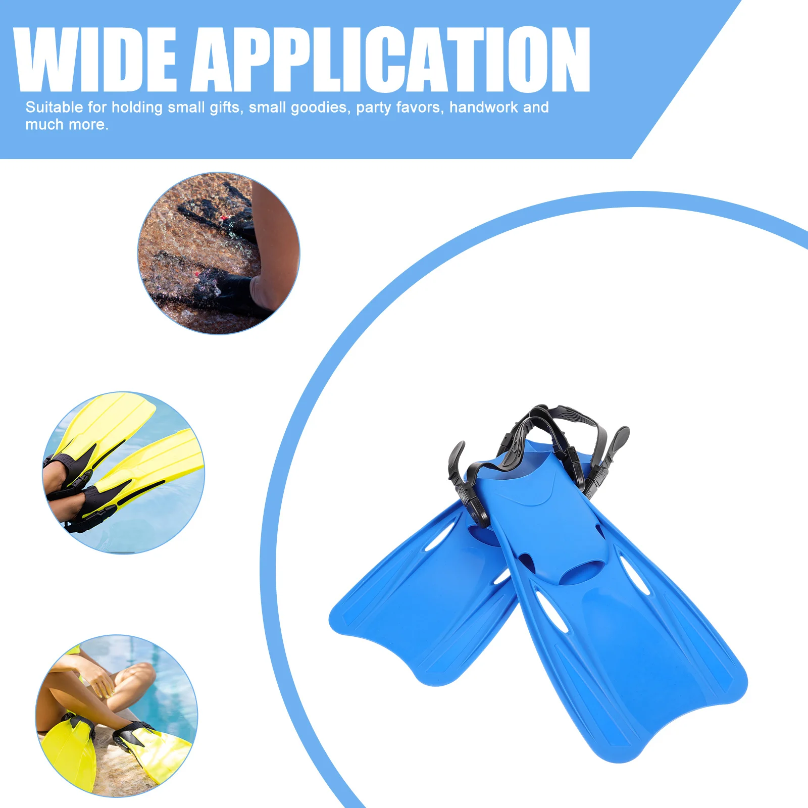 

1Pair Swimming Fins Diving Flippers Compact Size Good Plastic Material Flexible Barefoot Or with Socks Booties