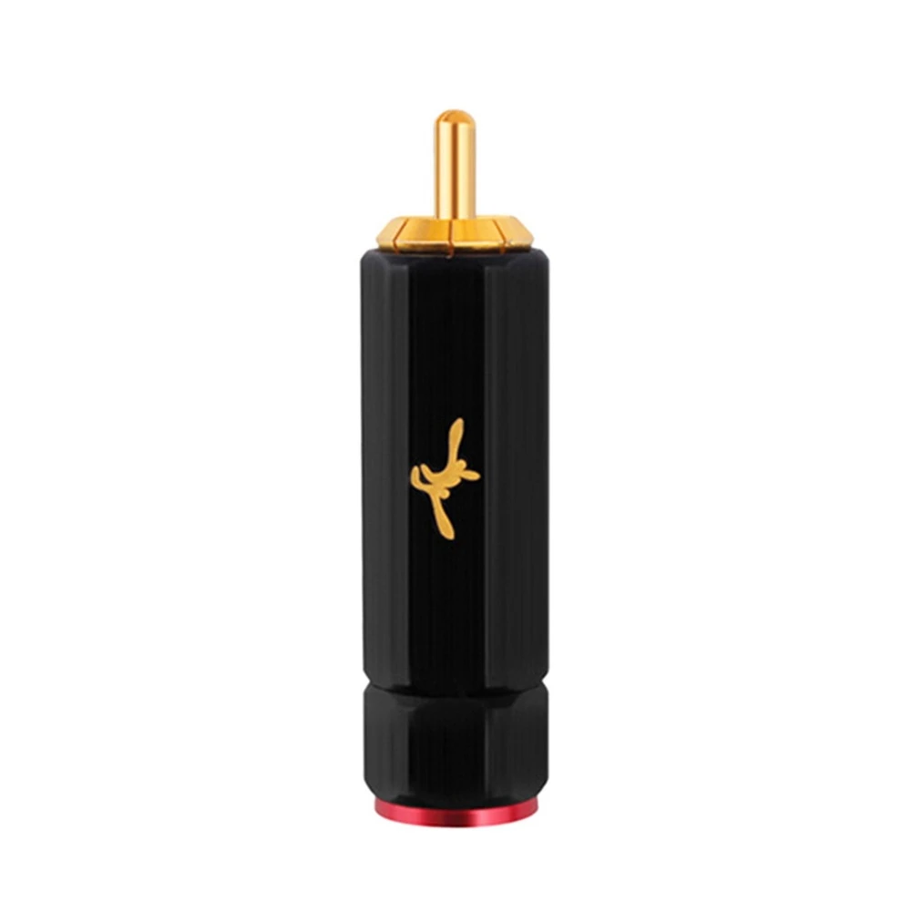 YYTCG Pure Copper Gold Plated RCA Plug Self Locking Lotus Terminal Soldering Free Heating Wire DIY Audio Connector