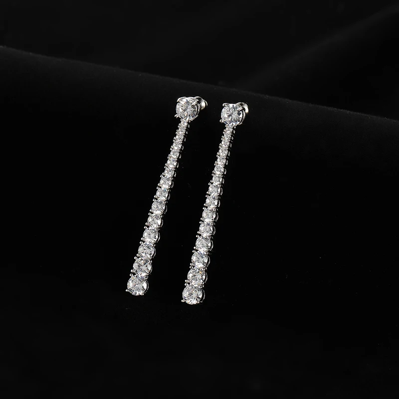 58MM Famous Design Tennie Drop earrings Full Mirco Paved Microl Zirconia Wedding Earring Fashion Jewelry E6863