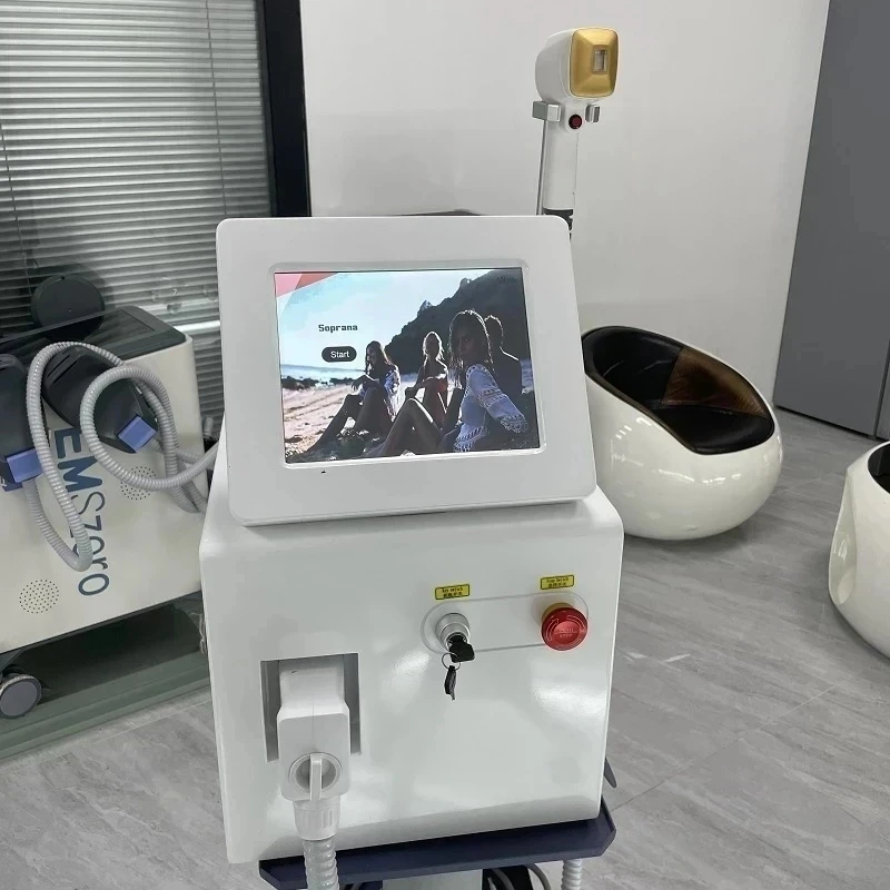 Diode Laser 808nm Hair Removal Machine Alexandrit Permanent Removal 3 wavelengths cooling Head Painless Laser Epilator
