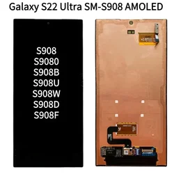 AMOLED S22 Ultra 5G Screen for Samsung Galaxy S22 Ultra 5G S908B S908B/DS LCD Display Digital Touch Screen Replacement