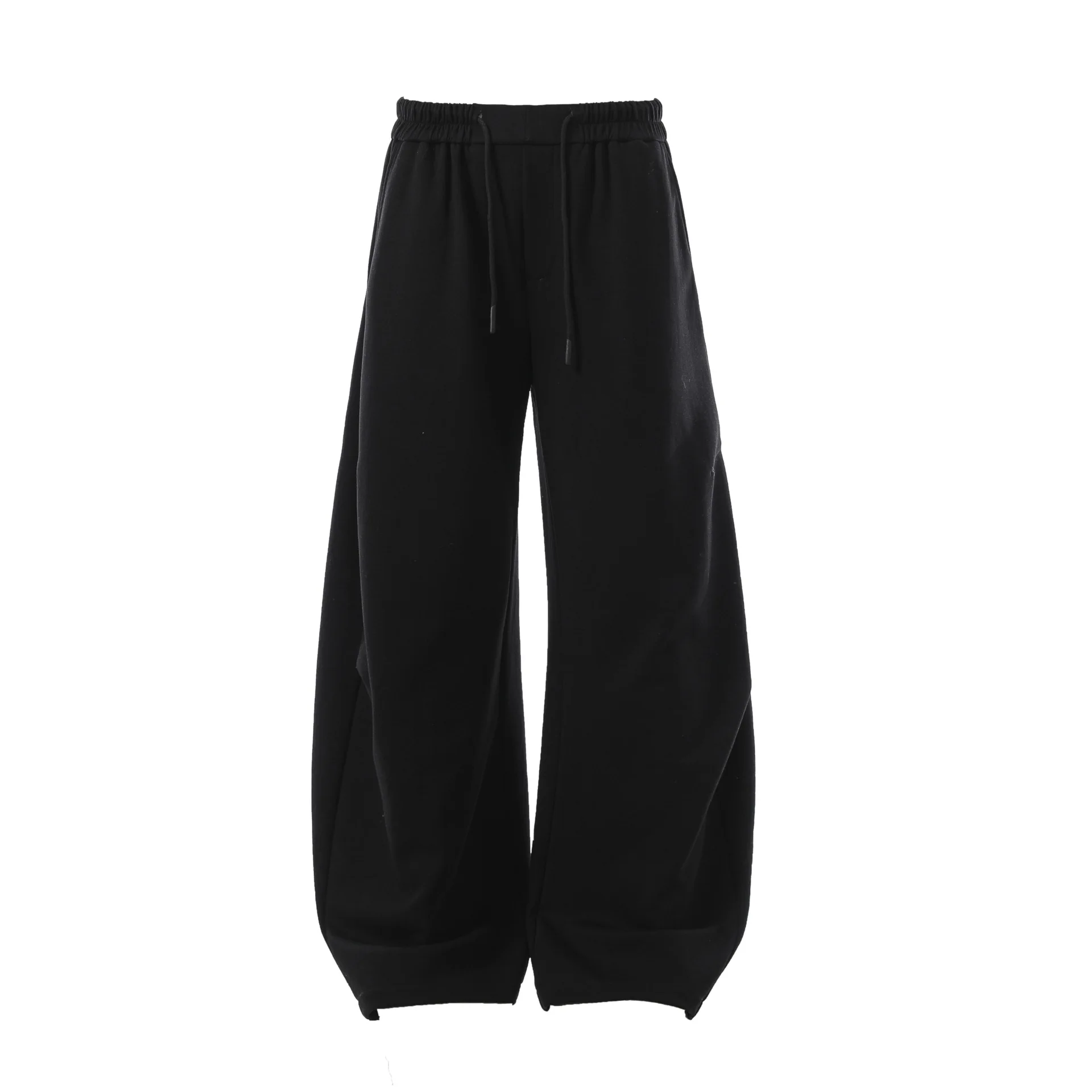 Graue Baggy-Jogginghose für Herren, weites Bein, langer Kordelzug, lässige Jogginghose, übergroß, urbanes, gebogenes Klingen-Design, Laternenhose für Damen – Detail 8