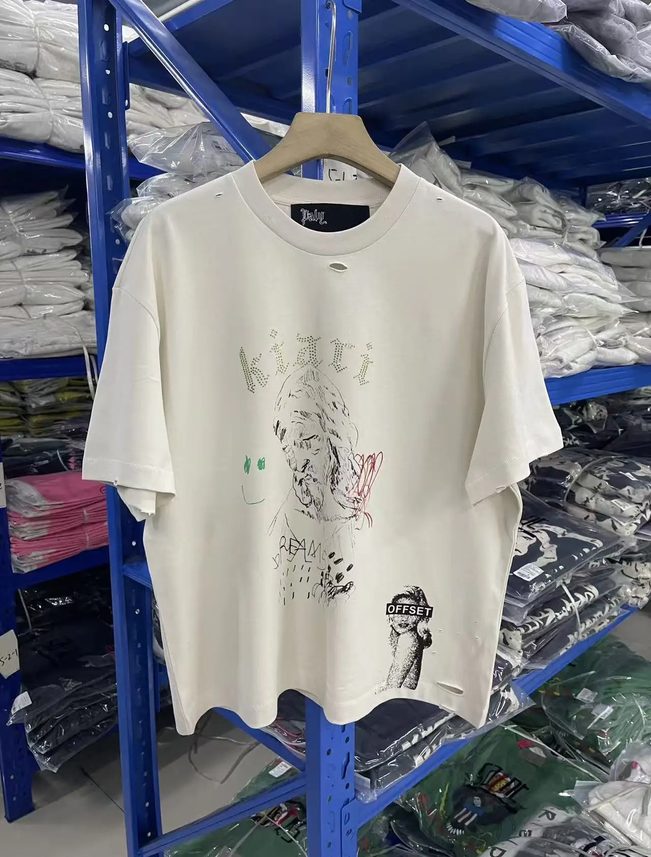 

Хорошее качество 25ss PALY футболки для мужчин и женщин американский ретро белый плохой вкус стиль классический момент летний стиль футболка в стиле граффити