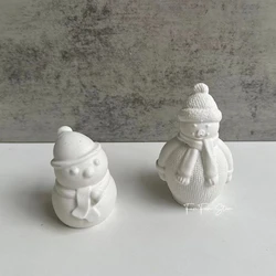 Diy 3D Snowman Silicone Molds Scented Candles Plaster Christmas Ornaments Resin Gypsum Mold Handmade Soap Candle Making Supplies
