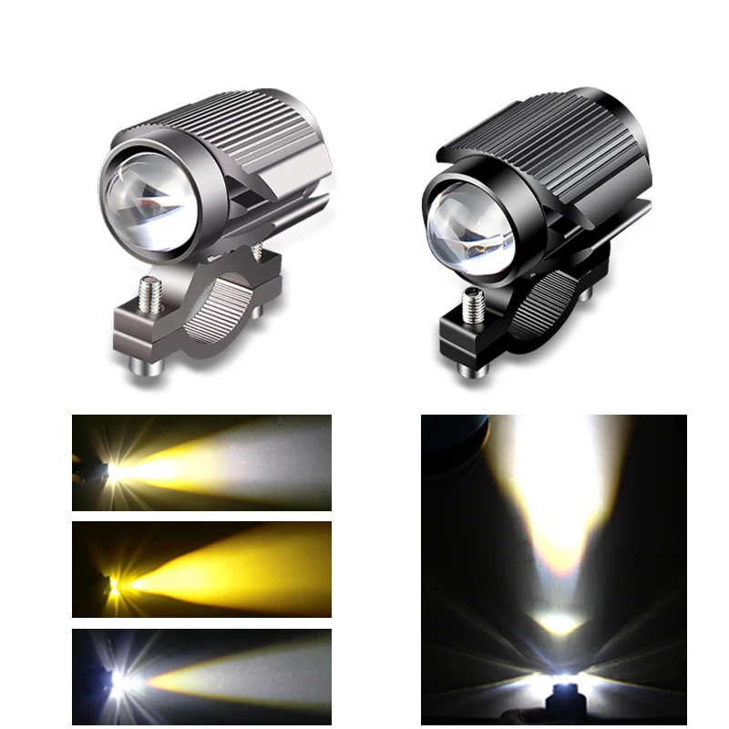 

1 Piece Waterproof Motorcycle LED Spotlight Headlight 15W White 6000k Yellow Scooter/Bike Aluminum Fog DRL Headlamp