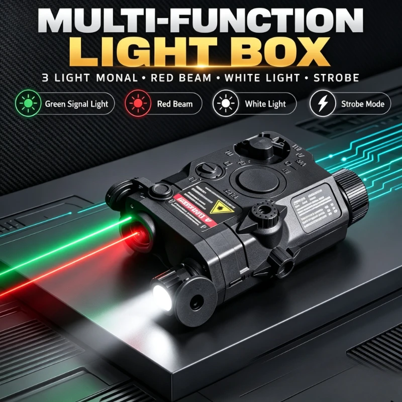 Outdoor Toy Spare Part Nylon Light Box, Green Signal Light, Red Beam, Strobe Mode, Battery Powered