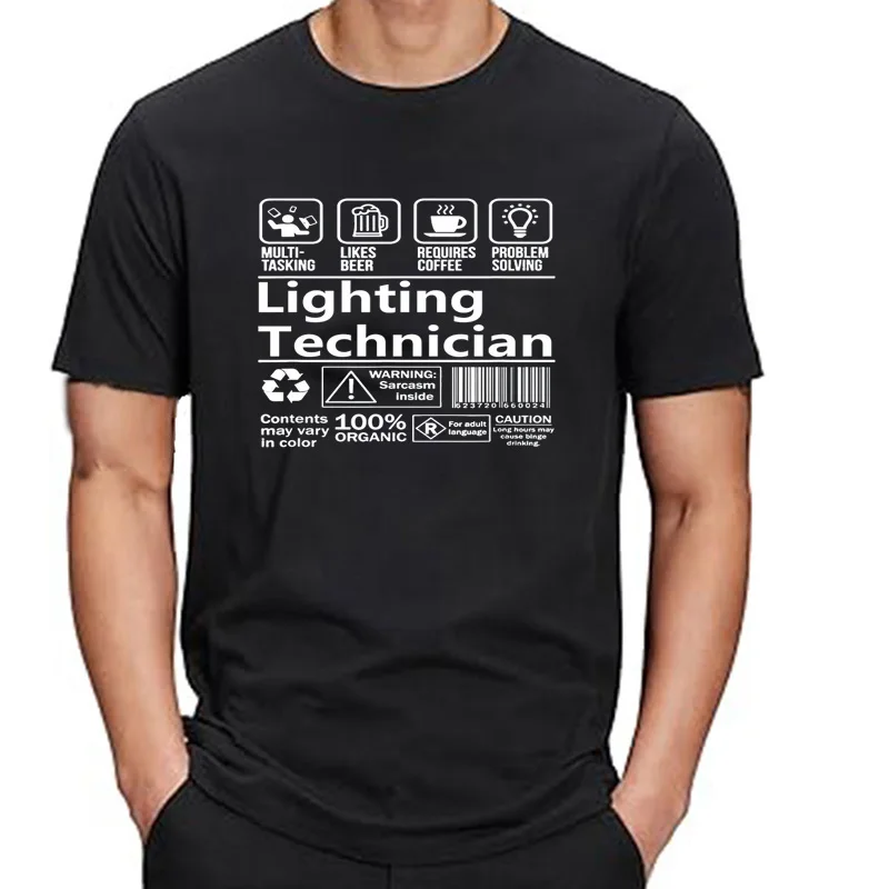 Funny Lighting Technician Multitasking T Shirts Graphic Cotton Streetwear Short Sleeve Birthday Gifts Summer Beer Coffee T-shirt