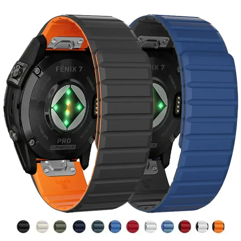 

26/22mm Silicone Watch Band for Garmin Fenix 7 7X 6 6X Pro 5 5X Plus 3 HR Enduro Epix Gen 2 Smartwatch Magnetic Loop Wrist Strap
