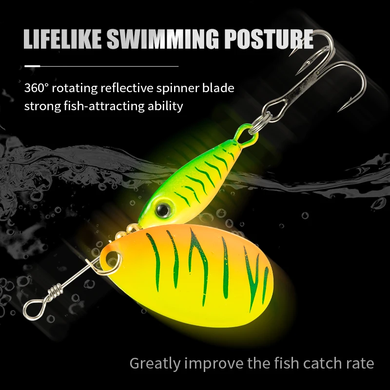 LUSHAZER سبينر ملعقة معدنية الصيد إغراء غرق 75 مللي متر 9 جرام الصيد الطعم لسمك السلمون المرقط باس الدورية الترتر إغراء #6