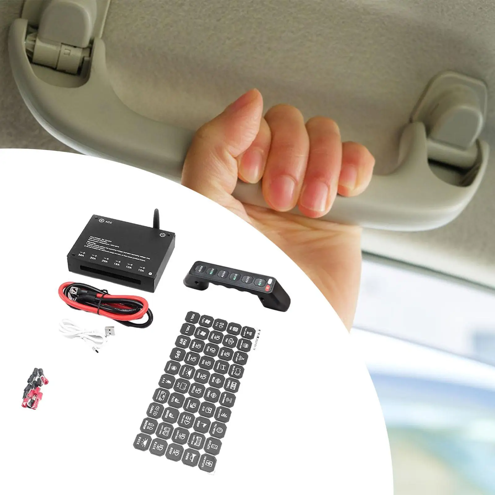 Grab Handle Switch Panel Kit Wireless Box Replacement for Toyota Hilux Pickup A Pillar Sturdy Easily Install Replace Parts