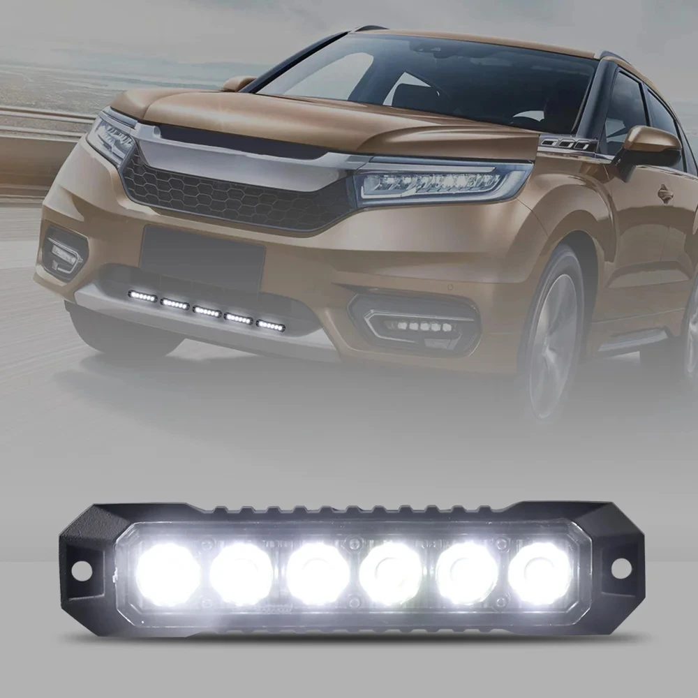 Warning Light 6Leds Surface Mount Flashing Lamps for Truck Car Vehicle LED Head Emergency Beacon Hazard Strobe Mini Grille Light