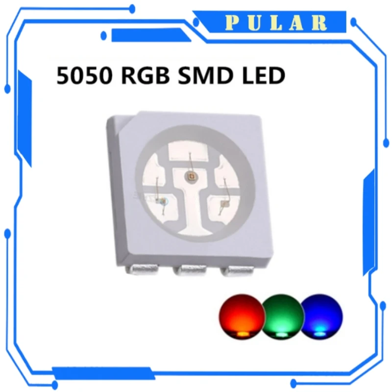 100 pz SMD LED RGB Diodo 3528 5050 1206 0402 0603 3535 2121 LED Alto Brilho multicolore Diodo RGB luminosità 4pin rosso verde blu