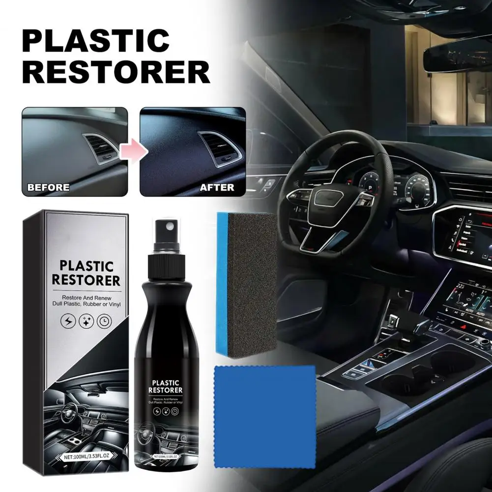 

Car Plastic Repair Agent Interior Protection Scratch Remover With Rag Parts Reconditioner Coating Kit Automotive Plastic Repair
