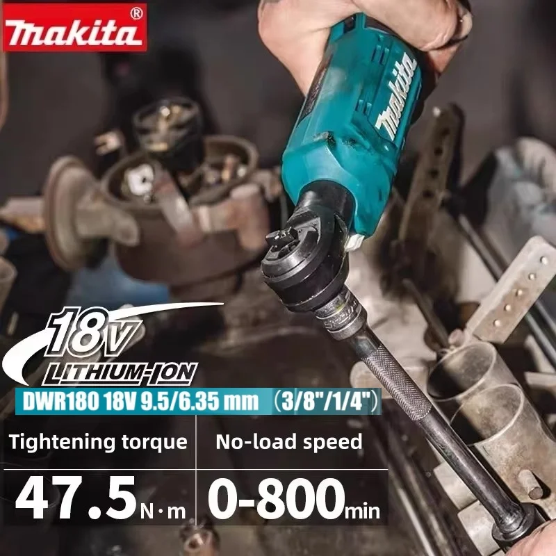 makita-dwr180z-18v-cordless-ratchet-wrench-635mm-drive-high-speed-800rpm-475-n·m-angle-tool-for-tight-areas