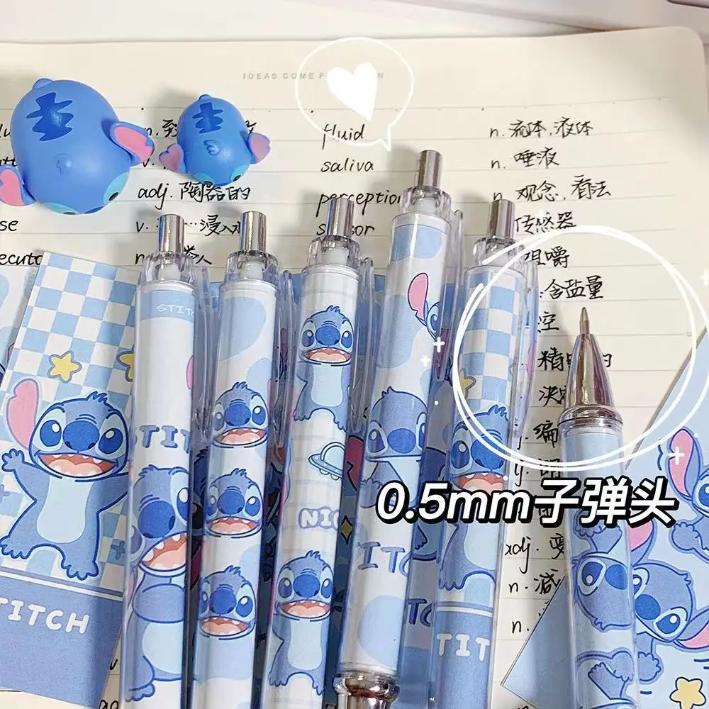 Anime Disney Stitch Pattern Blue Cute Learning Neutral Pen Exam Specific 0.5 Black Speed Drying Brush