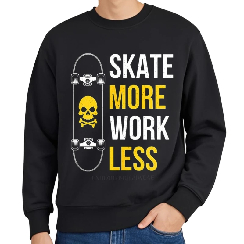 Outono unisex hoodie skate mais trabalho menos crânio respirável treino cor sólida o pescoço pulôver retro com capuz novo moletom