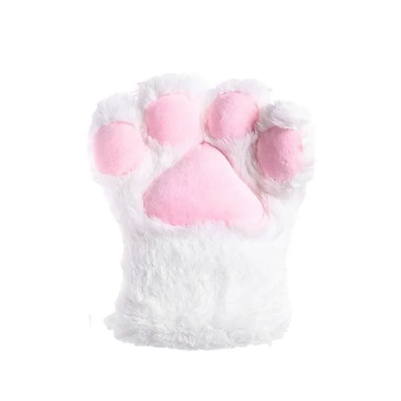 Gants en peluche japonais mignons pour filles, griffe de chat, patte d'ours, sans doigts, accessoires de performance de cosplay, anime, JK, hiver, 1 pièce