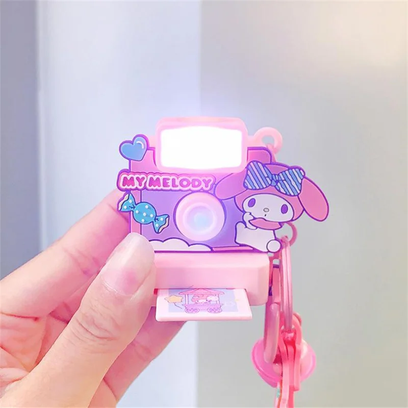 Sanrio Camera Keychain Hello Kitty Kuromi Cinnamoroll My Melody Pochacco Pom Pom Purin Creative Toy Pendant Car Keyring Gift