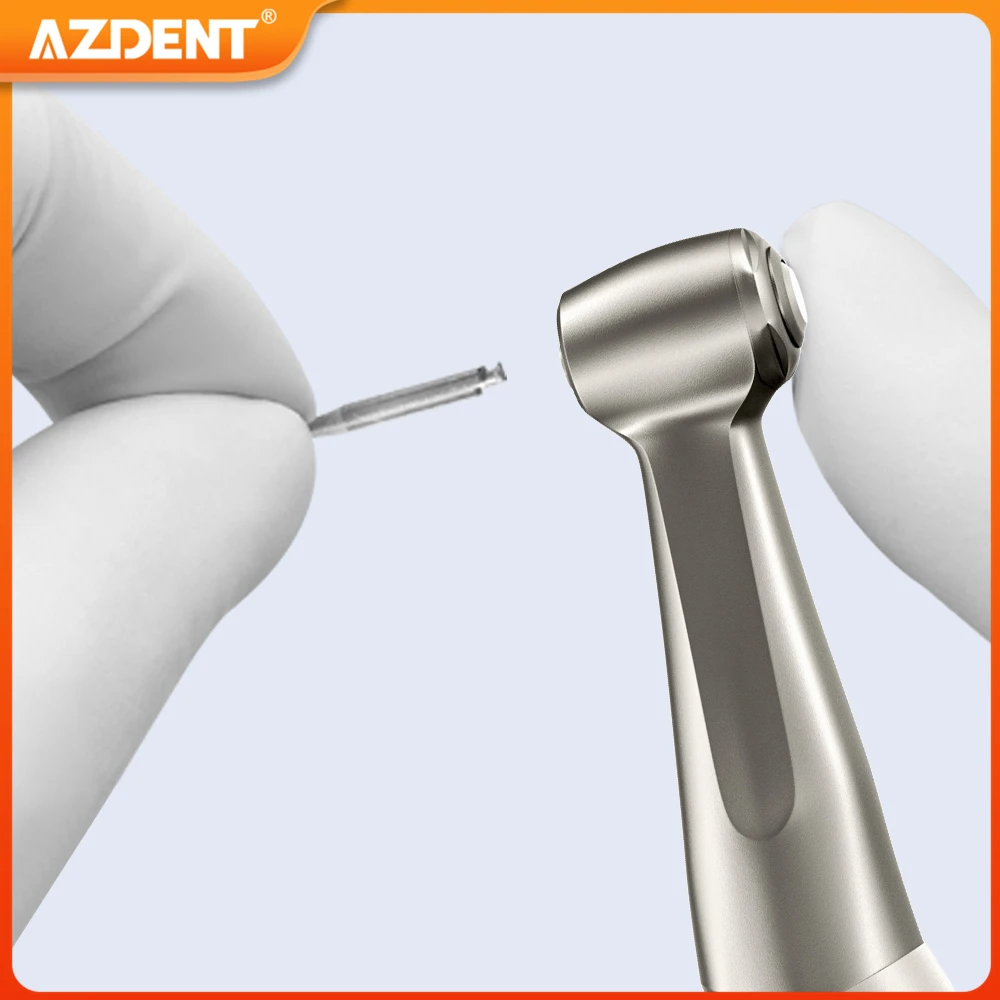 1PC AZDENT Dental Low Speed Handpiece 1:1 Contra Angle for ø2.35mm CA Burs Push Button Straight NoseCone Air Motor 2/4 Holes