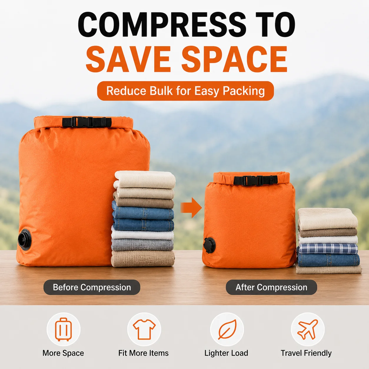 Travel Compression Packing Bag Large Capacity Clothes Organizer Dustproof Luggage Storage Bag Space Saving view 5