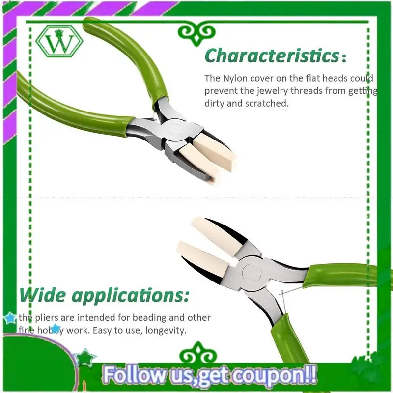 

Latest-4 Packs Nylon Nose Pliers Double Nylon Jaw Pliers Carbon Steel Jewelry Pliers DIY Tools For Jewelry Making And Crafts
