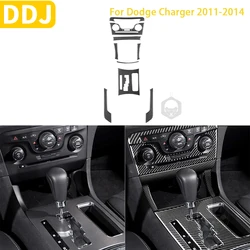 For Dodge Charger 2011 2012 2013 2014 Carbon Fiber Auto Interior Stickers Gearshift Central Control Sticker Car Accessories SRT8