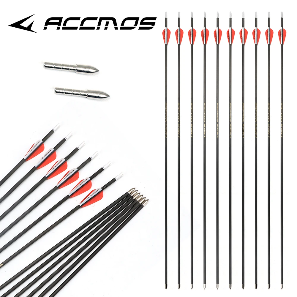 Imagem -02 - Pure Carbon Fiber Arrow para Recurvo ou Composto Bow Hunting Spine 2501500 id 4.2 mm Spine 1224 Pcs Venda Quente