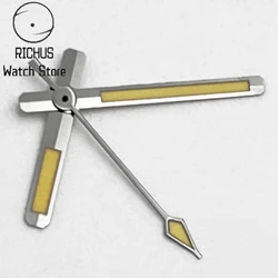 RICHUS NH35 Watch Hands Green Luminous Gun Color Hands Fit NH35 NH36 Automatic Movement Watch Accessories