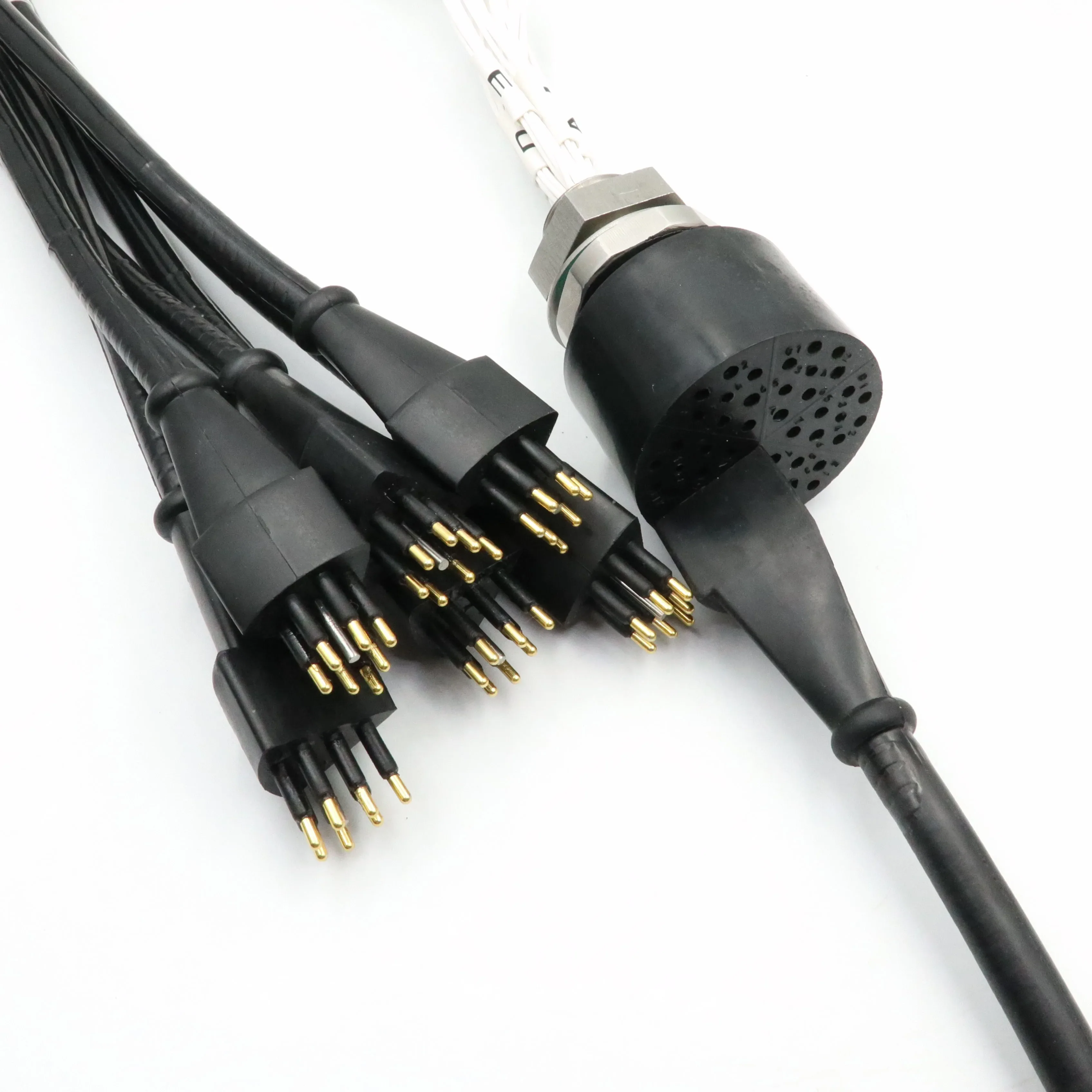 42-Pin Through-Cabin Socket Underwater Pluggable Connector Cable Plug Divided into 6 Halves for Durable Water-Resistant Data Tra