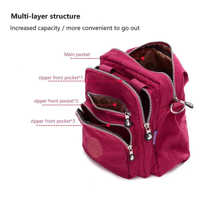 Top Handle Backpack For Women 3 In1 Handbags Crossbody Waterproof Shoulder Bags Purse With Detachable Strap Hiking Travel