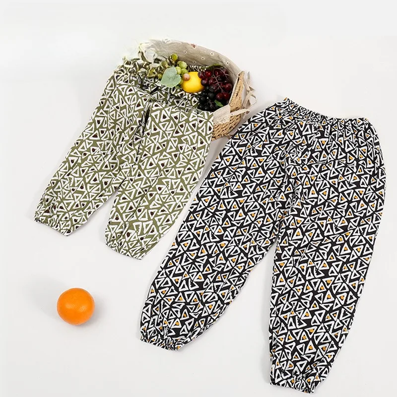 Girls' Mosquito Repellent Pants Printed Summer Pants Thin Men's Treasure Boys' Lantern Pants Summer Children's Casual Pants